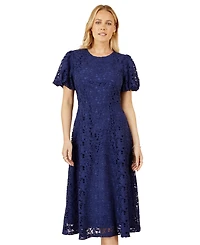 Yumi Women's Lace Midi Skater Dress