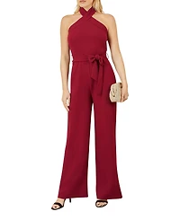 Yumi Women's Cross Over Halter Neck Jumpsuit