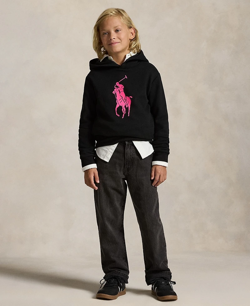 Polo Ralph Lauren Big Boys Pink Pony Fleece Hoodie