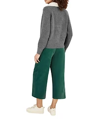 Yumi Women's Cord Cropped Wide Leg Pants