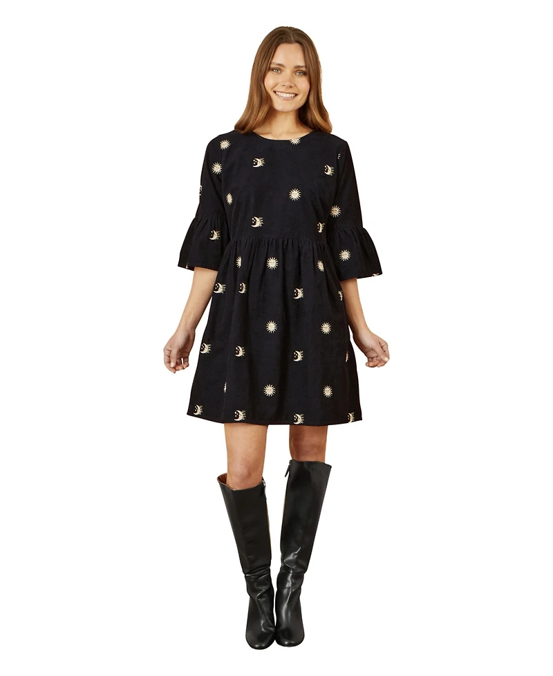 Yumi Women's Cosmic Embroidered Cord Mini Dress