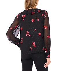 CeCe Women's Ruffle Tie V-Neck Top