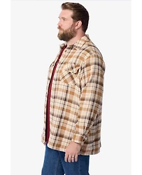 Boulder Creek Big & Tall by KingSize Fleece-Lined Flannel Shirt Jacket