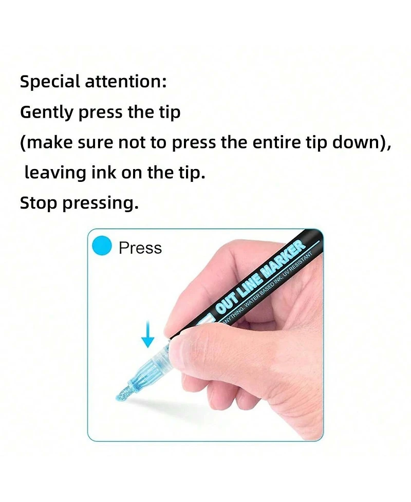 Htutwoo 24 Colors Double Line Outline Pens, Shimmer Markers Set for Drawing, Greeting Card, Diy Art Crafts, Scrap Booking