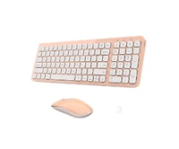 Wireless Keyboard And Mouse Combo, Ergonomic Wireless Mouse And Keyboard Set For Computer, Compact And Silent Mouse And Keyboard For Laptop, Pink