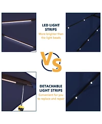 15 ft. Outdoor Rectangular Crank Market Umbrella Patio