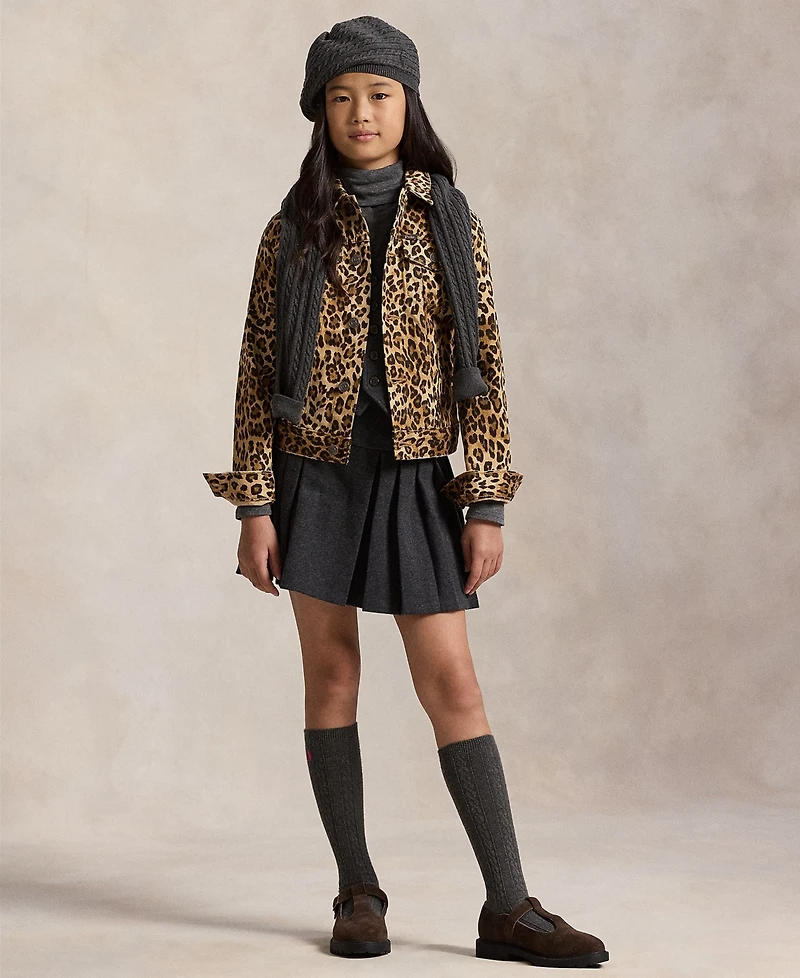 Polo Ralph Lauren Girls 7-16 Leopard-Print Trucker Jacket