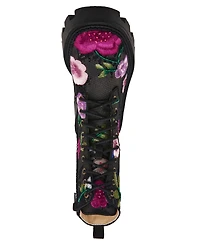 Betsey Johnson Women's Polli Embroidered Mesh Combat Boots