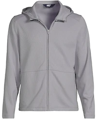 Lands' End Men's Unisex Grid Tech Hooded Zip Front Jacket