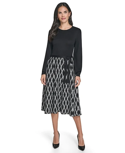 Jessica Howard Women's Fit and Flare Midi Sweater Dress