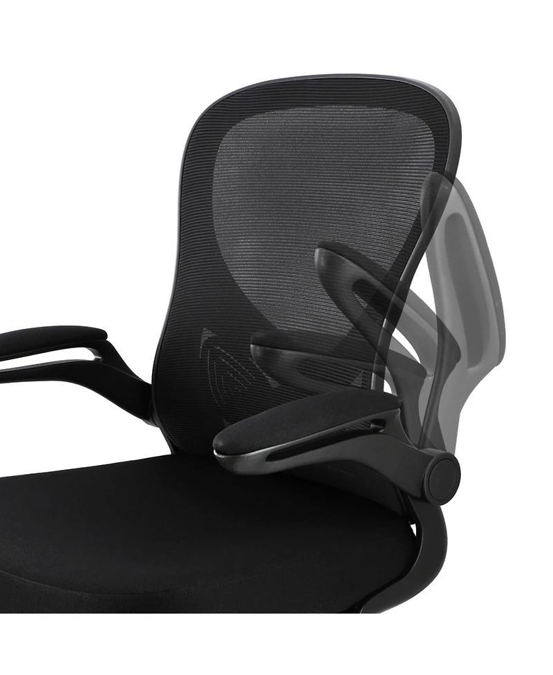 Elama Mid Back Adjustable Mesh and Fabric Office Chair in Black