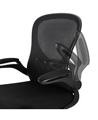 Elama Mid Back Adjustable Mesh and Fabric Office Chair in Black
