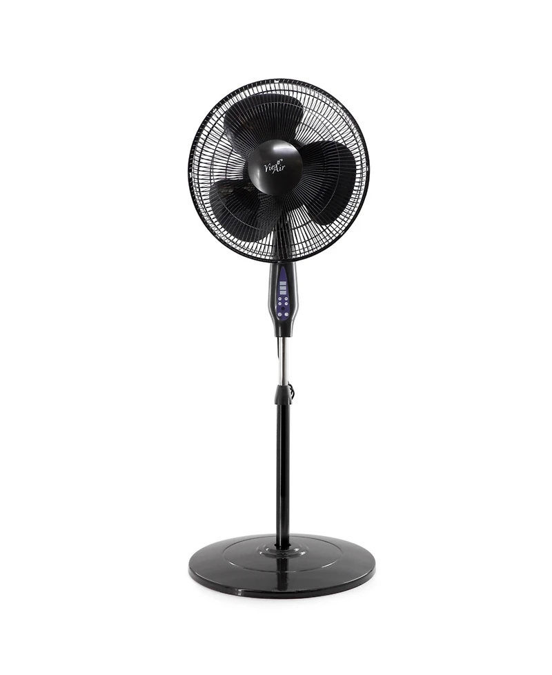 Vie Air 16 Inch 3 Speed Oscillating Stand Fan with Remote Control White