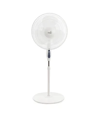 Vie Air 16 Inch 3 Speed Oscillating Stand Fan with Remote Control in White