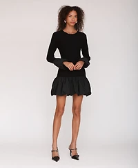 Avec Les Filles Women's Bubble Trim Sweater Dress