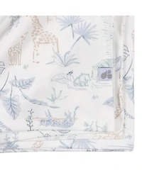 Just Born Baby 2-Piece Swaddle Blanket & Hat Set, Blue Plaid, One