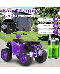 24V Kids Electric Atv Ride On Quad with Wireless Music for Ages 3–8
