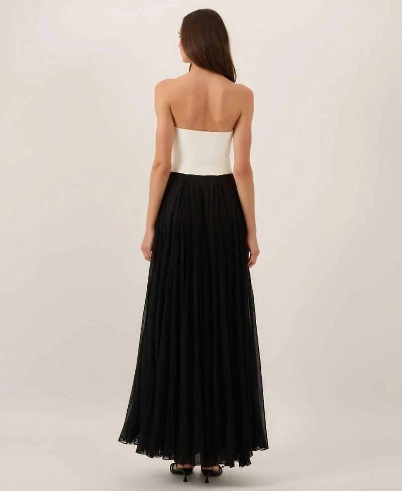 Modenaire Women's Strapless Two-Tone Tulle Evening Gown