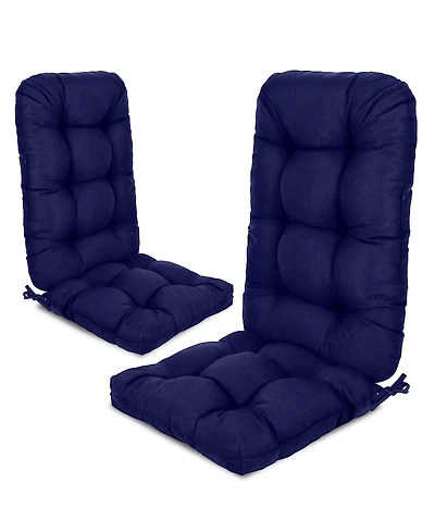 Aoodor Tufted Adirondack Chair Cushion, Outdoor High Back Cushions with Ties, Waterproof and Fade Resistant, Set of 2