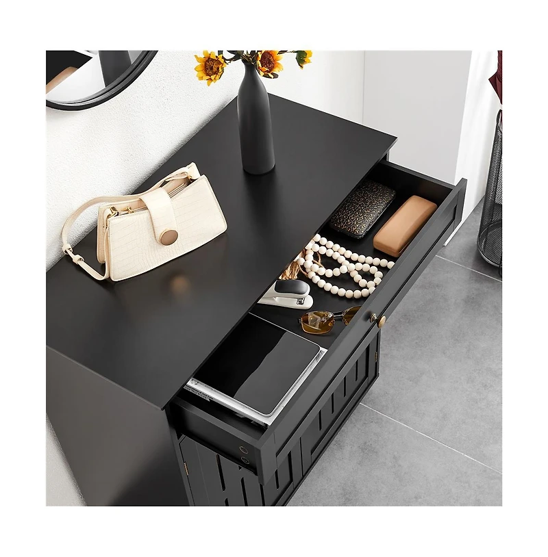 4-Tier Adjustable Shoe Storage Cabinet with 1 Drawer White