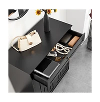 4-Tier Adjustable Shoe Storage Cabinet with 1 Drawer White