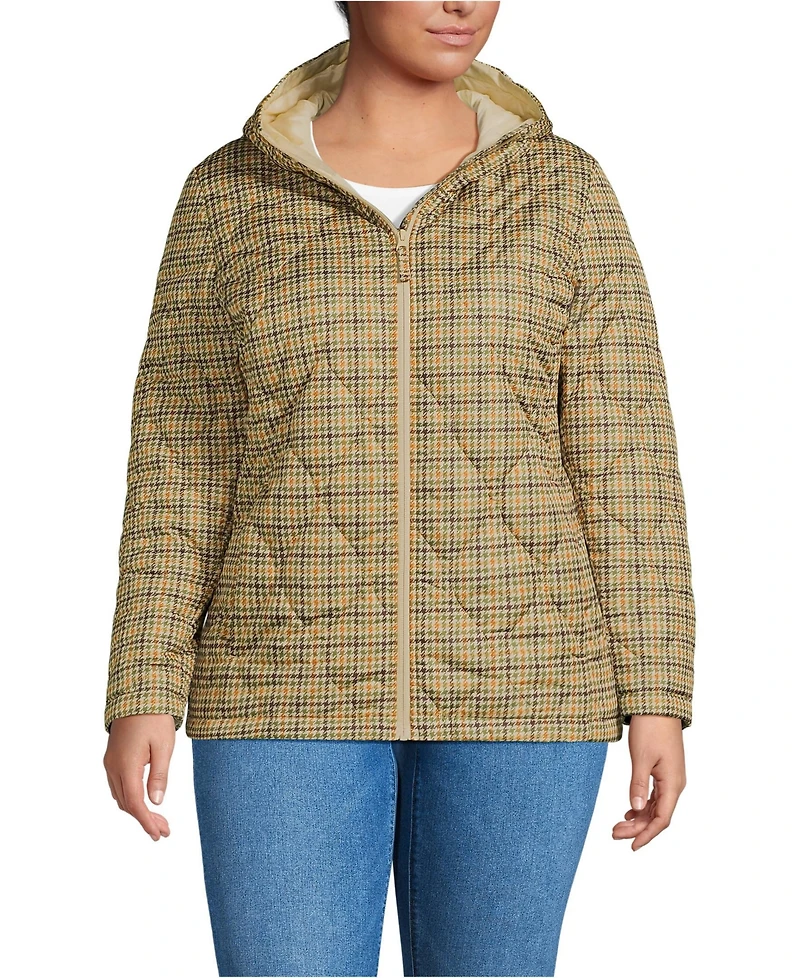 Lands' End Plus Print FeatherFree Quilted Insulated Jacket
