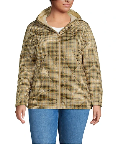 Lands' End Plus Print FeatherFree Quilted Insulated Jacket