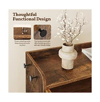 Country Style 5-Tier Shoe Cabinet with Barn-Inspired Doors Rustic Brown