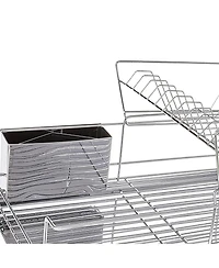 MegaChef 15.5 Inch Stainless Iron Shelf Dish Rack