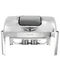 MegaChef 9.5 Quart Oblong Roll Top Stainless Steel Professional Chafing Dish/Food Warmer/Buffet Server with Window