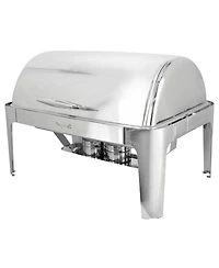 MegaChef 9.5 Quart Oblong Roll Top Stainless Steel Professional Chafing Dish/Food Warmer/Buffet Server Serving Trays