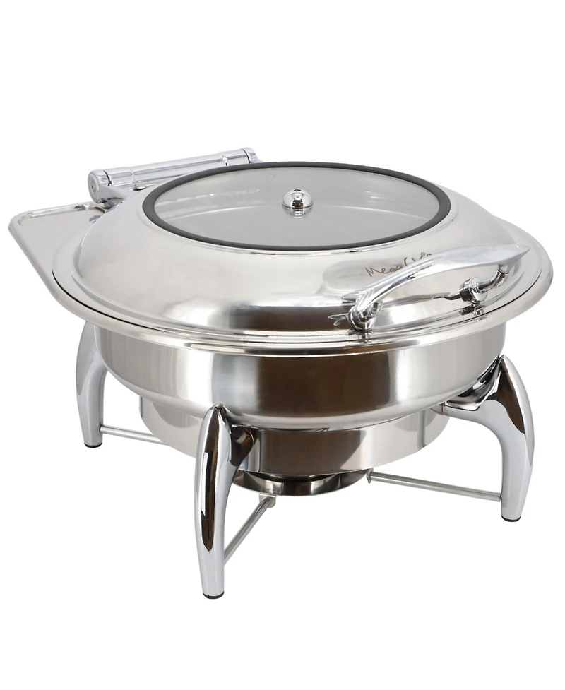MegaChef 6.3 Quart Stainless Steel Round Professional Chafing Dish/Food Warmer/Buffet Server Serving Dish