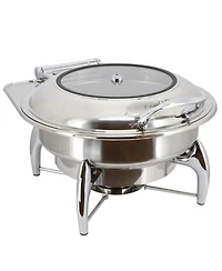 MegaChef 6.3 Quart Stainless Steel Round Professional Chafing Dish/Food Warmer/Buffet Server Serving Dish