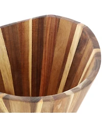 MegaChef Acacia Wood Salad Bowl with Serving Utensils