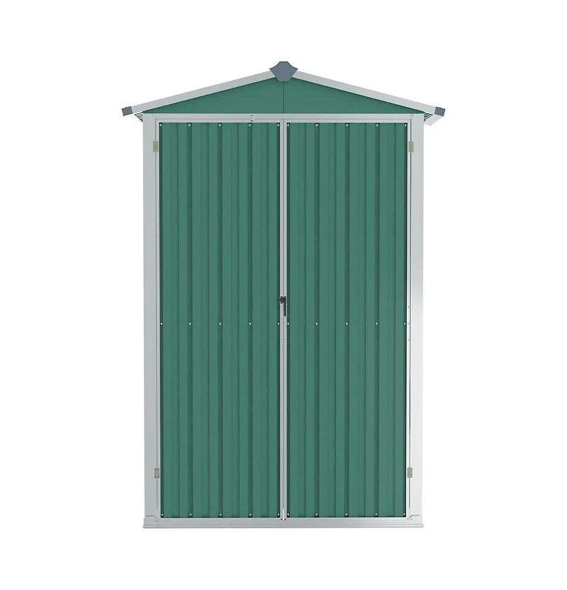 vidaXL Garden Shed Green Galvanized steel, plastic Standard Garden Shed