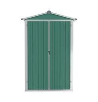 vidaXL Garden Shed Green Galvanized steel, plastic Standard Garden Shed
