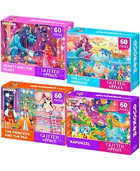 Quokka 4x60 Pcs Puzzles with Glitter Effect for Kids 4-6
