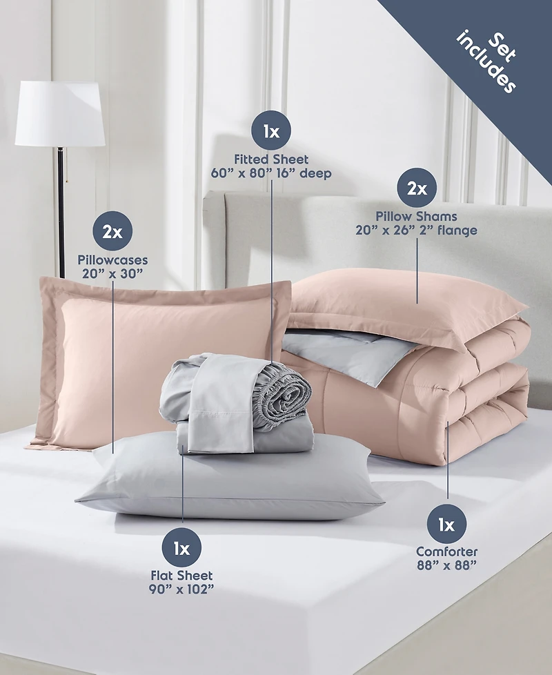 Nestl Luxury Soft Reversible 7-Pc. Comforter Set