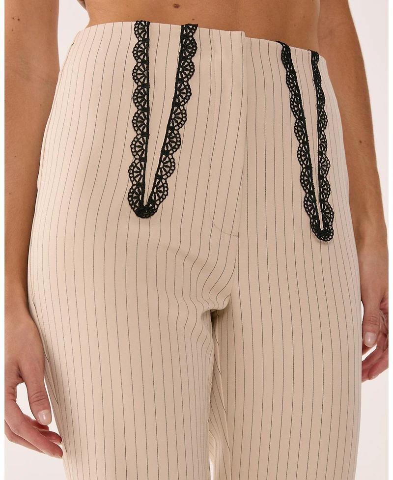 Nasty Gal Women's Lace Trim Tailored Flared Pants
