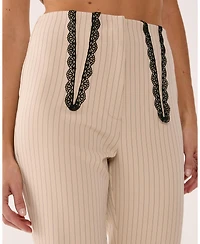 Nasty Gal Women's Lace Trim Tailored Flared Pants