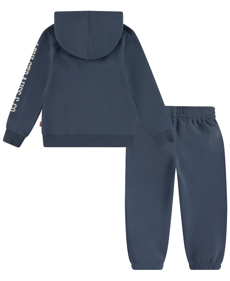 Levi's Boys Toddler 2T-4T 2 Piece Patch Long Sleeves Hoodie and Joggers Set