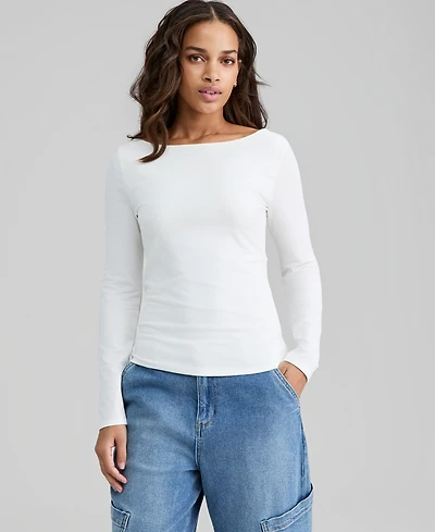 And Now This Women's Boat-Neck Long-Sleeve Knit Top, Macy's Exclusive