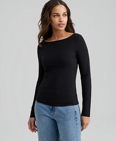 And Now This Women's Boat-Neck Long-Sleeve Knit Top, Macy's Exclusive