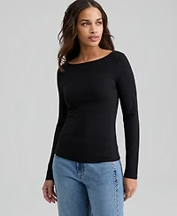 And Now This Women's Boat-Neck Long-Sleeve Knit Top, Macy's Exclusive