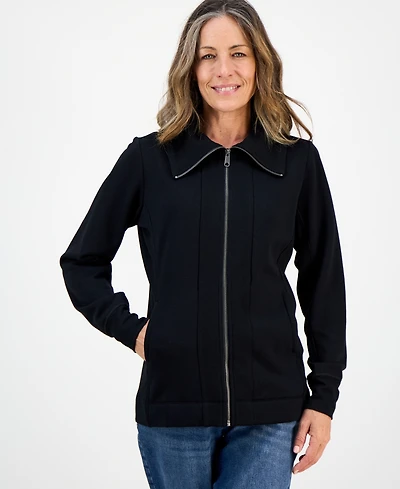 Style & Co Petite Full-Zip Tunic Sweatshirt, Macy's Exclusive