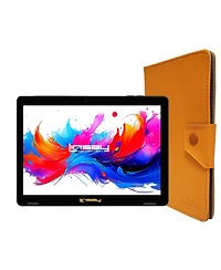 New Linsay 10.1" Tablet Octa Core 128GB Bundle with Orange Case Newest Android 15