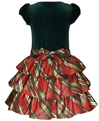 Bonnie Jean Girls 7-16 Short Sleeve Tiered Plaid Dress