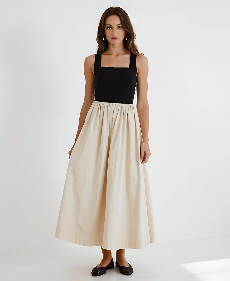 Modenaire Women's Two-Tone Halter Maxi Dress