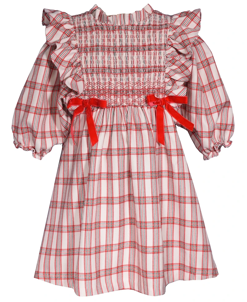 Bonnie Jean Girls 2T-6X Smocked Plaid Dress