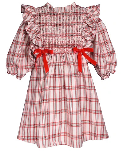 Bonnie Jean Girls 2T-6X Smocked Plaid Dress